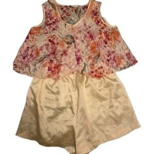 Vintage 90s Inner Most Lingerie Pajama Set Cami Button Top Shorts Satin Large